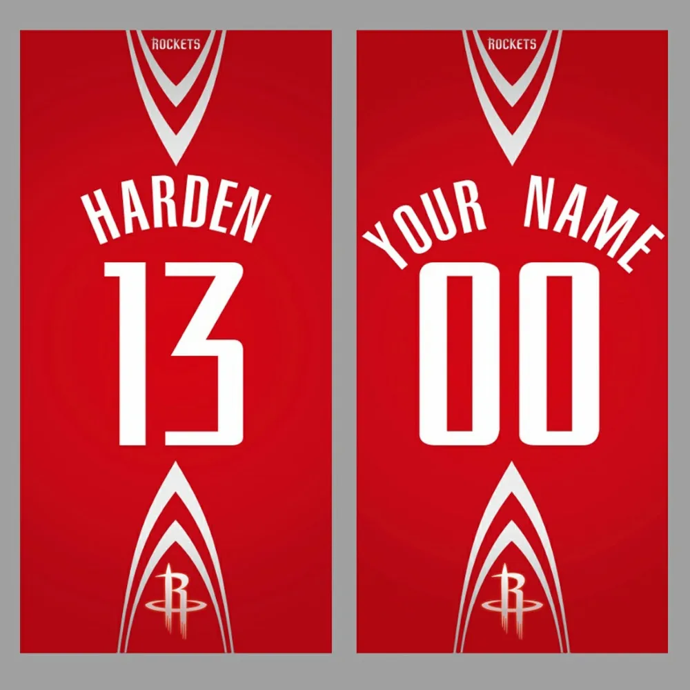Aliexpress Free Shipping Team Logo Towel Beach Free Shipping Houston Rocket Towel 6 Jones12 Howard13 Harden34 Olajuwon Basketball Beach