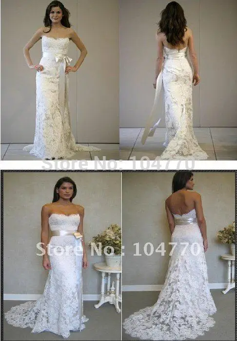 New White Ivory Y Strapless Satin Wedding Dress Bridal Gown White Ivory Lace Wedding Dress Stock Size 6 8 10 12 14