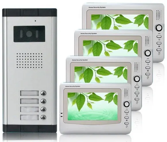 Clearance XinSiLu Internation quality 7"Video intercom system for 8-apartments .,the waterproof  HD night vision camera for 8-apartments 25