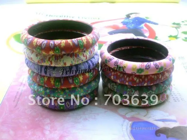 Multicolor Acrylic Flower Bangles, Wholesale 24pcs/Lot Flower Printed Bangles Free Shipping, Plastic Bangles For Gift, Promotion