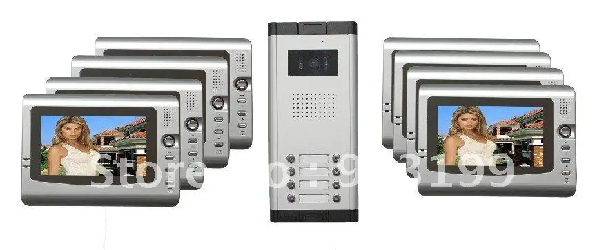 Excellent XinSiLu Internation quality 7"Video intercom system for 8-apartments .,the waterproof  HD night vision camera for 8-apartments 26