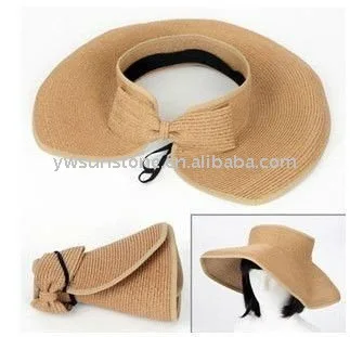 New Fashion Foldable Ladies Beach Sun Summer Straw Hat, free shipping