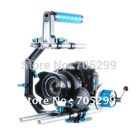 10% off  Wondlan Sniper 2.0 DSLR camera rig shoulder mount +follow focus+matte box+baseplate+view finder+LCD monitor+V mount