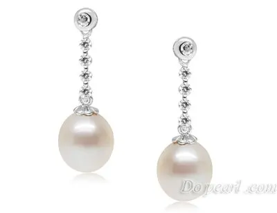 Whole Silver Earrings Good Quality Pearl Earring Jewelry 925 2017 Hot Pearl Jewelry Earrings 925 Silver 8 9mm Freshwater Drop