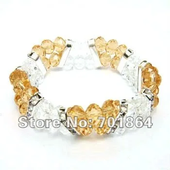 10pcs/lot Free Shipping Fashion Jewelry 8-12mm Crystal Beaded Strecth Bracelet Crystal AB Color