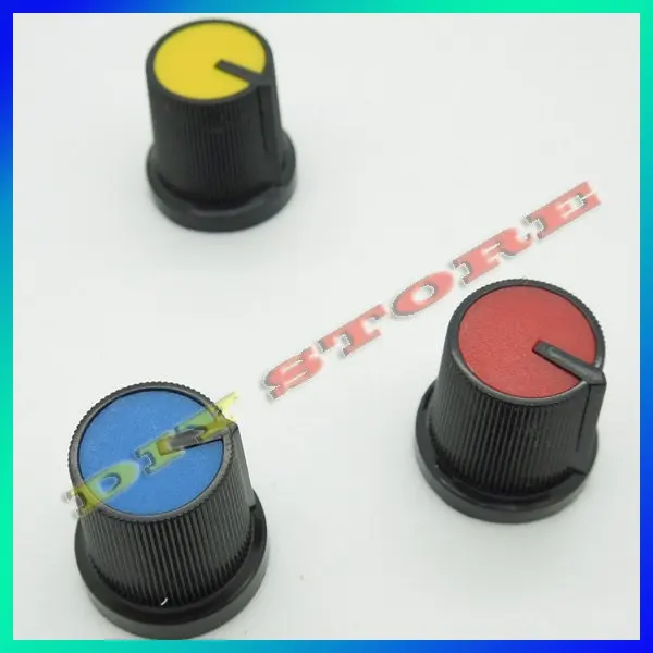 wholesale 100pcs/lot Brand New black 17mm high 6mm 15/64" Shaft Diameter encoder Knobs+free shipping-10000411