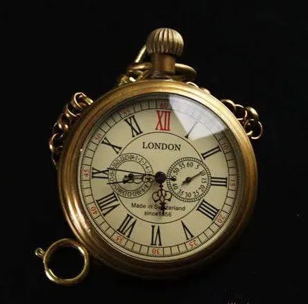 10pcs/lot BRASS Glass Orb SPHERE Mechanical  POCKET Watch Necklace WE116