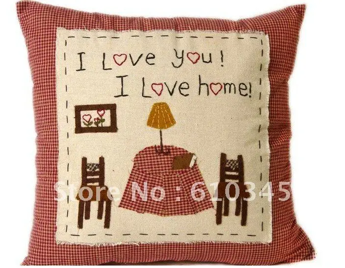 wholesale Free Shipping! 100% printed cotton Linen  pillow cover   cushion cover  nature color 45cmx45cm 4pcs/lot