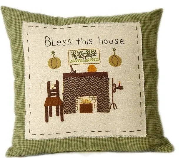 wholesale Free Shipping! 100% printed cotton Linen  pillow cover   cushion cover  nature color 45cmx45cm 4pcs/lot