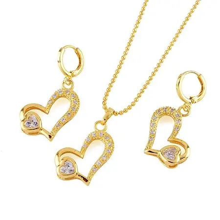 Fashion Jewelry Set ,Swan Zircon 18K Yellow Gold Jewelry Set,18K Necklace, Earrings Bracelet Set ,18K Gold Set ,Gold Set