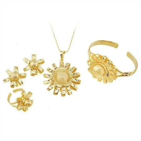 Fashion Jewelry Set ,Swan Zircon 18K Yellow Gold Jewelry Set,18K Necklace, Earrings Bracelet Set ,18K Gold Set ,Gold Set