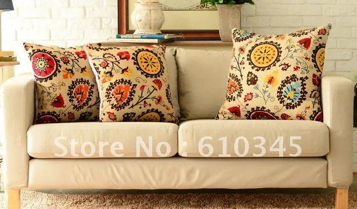 Hot selling Linen cotton blue flower Orchid printing tablecloth with tassel 140x180cm Table cover table cloth