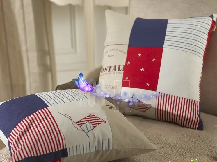 wholesale Free Shipping! 100% printed cotton Linen  pillow cover   cushion cover  nature color 45cmx45cm 4pcs/lot