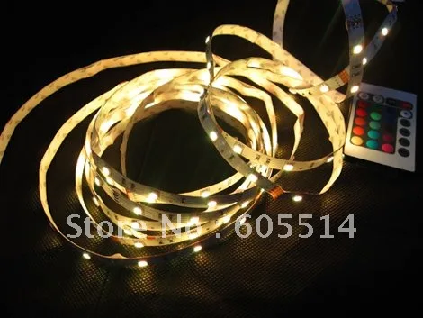 [Seven Neon]Free DHL shipping+5M waterproof 300 LEDs 5050 led SMD RGB Led+24keys IR remote controller+12V 7A Led Power Adapter