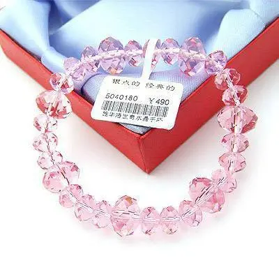 10pcs/lot Free Shipping Fashion Jewelry Crystal Beads Bracelet Violet Color size 8-12mm crystal beads