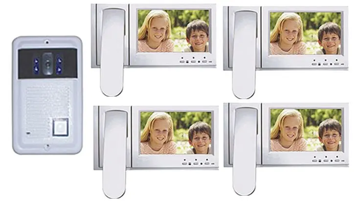 Sale XinSiLu Internation quality 7"Video intercom system for 8-apartments .,the waterproof  HD night vision camera for 8-apartments 24