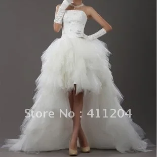 Knee length long back wedding dress Knee length long back wedding dress