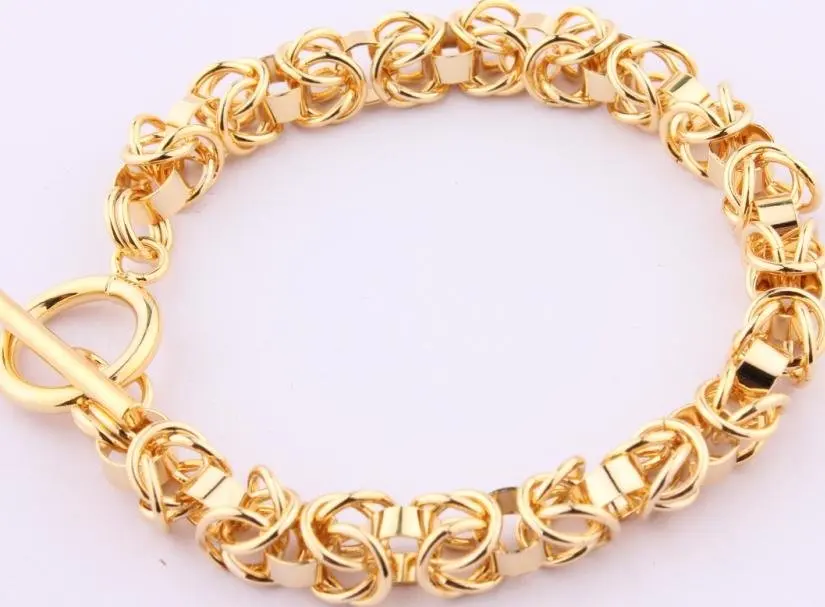 Fashion Jewelry 10mm Vogue18k Yellow Gold Filled Bracelet 18k Fashion Jewelry Hot Women 18k Yellow Gold Filled Bracelet Bangle