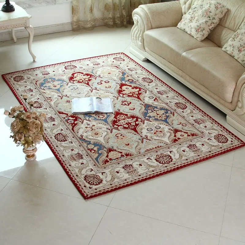 Chic Fl Carpets Cotton For Living Room Euro Style B 155 Red 200x290cm Carpet The Clic European Wedding Style Living Room And Bedroom Floor Mat Rug Free Shipping