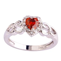 Fashion Jewelry Heart Cut Ruby Spinel 925 Silver Ring Size 6 7 8 9 10 11 12 Romantic Pretty New Design Gift  For Women Wholesale